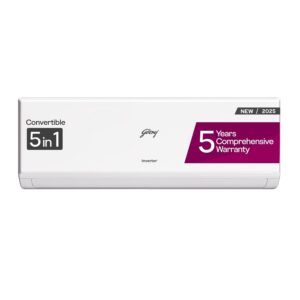 godrej 1 ton 3 star split inverter ac (r32, convertible cooling, copper)