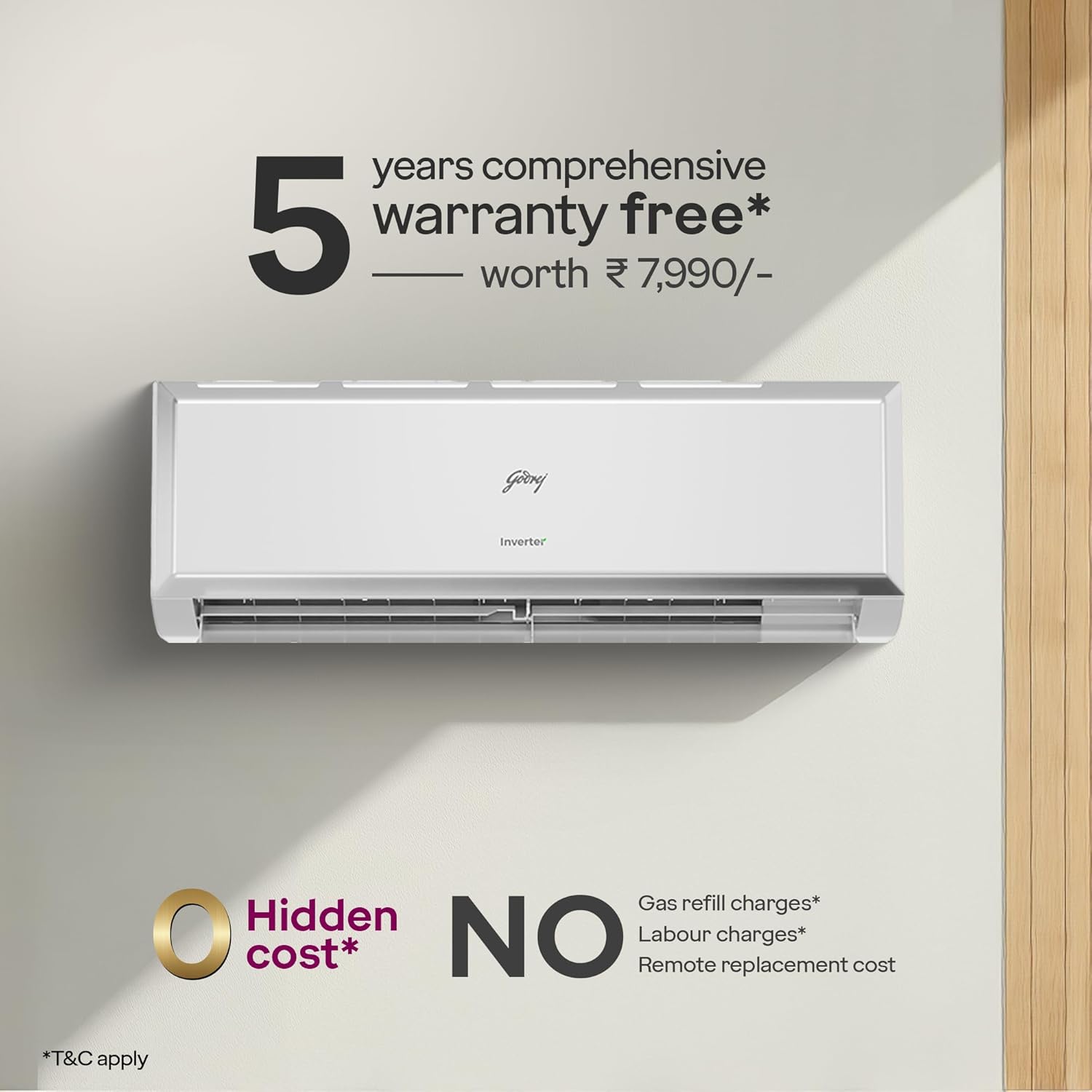 godrej 3 ton 3 star, 5 in 1 convertible cooling, inverter split ac (copper, heavy duty cooling at 52 °c, ac 3.0t ds hic 36b3th wa 4, white) godrej 3 ton 3 star, 5 in 1 convertible cooling, inverter split ac (copper, heavy duty cooling at 52 °c, ac 3.0t ds hic 36b3th wa 4, white)