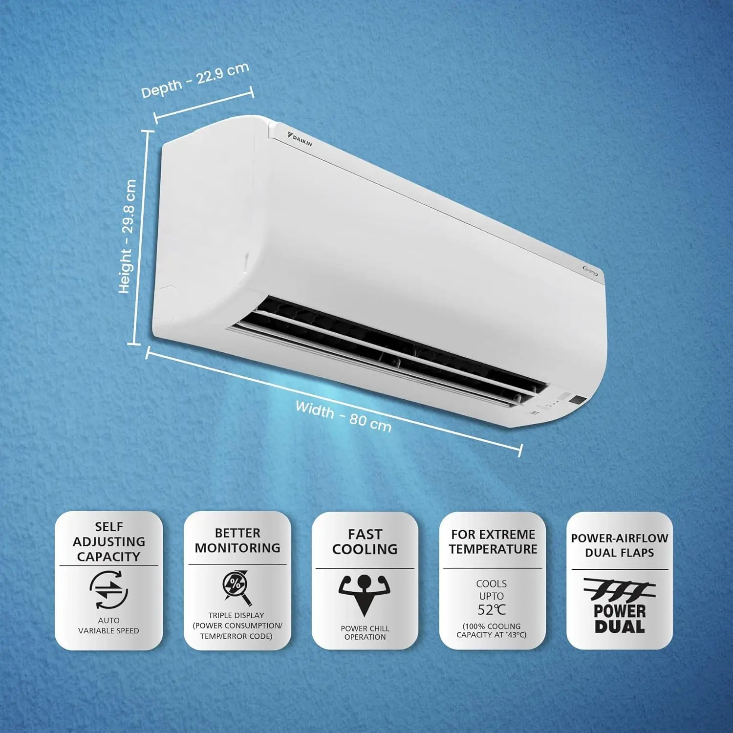daikin 1 ton 3 star inverter split ac (copper, pm 2.5 filter, white) daikin 1 ton 3 star inverter split ac (copper, pm 2.5 filter, white)