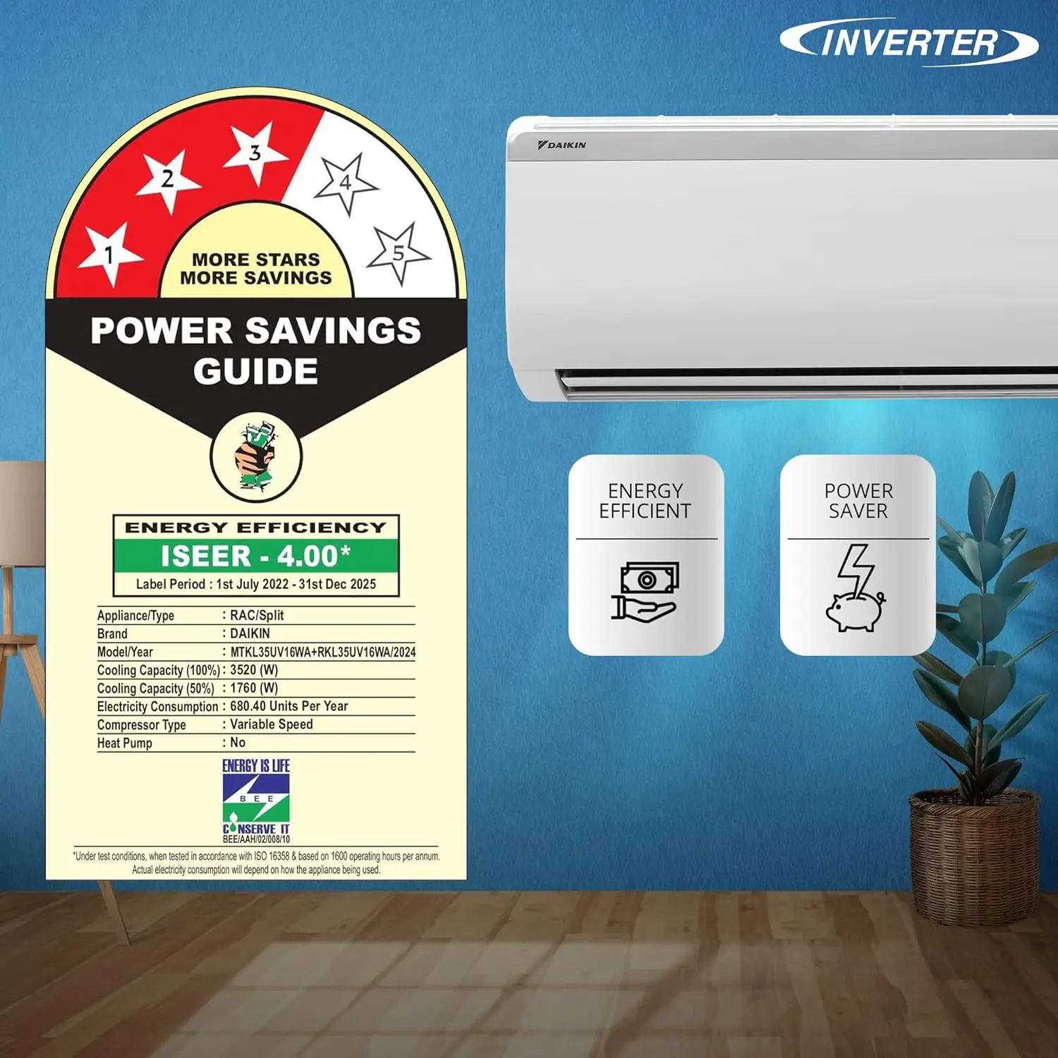 daikin 1 ton 3 star inverter split ac (copper, pm 2.5 filter, white) daikin 1 ton 3 star inverter split ac (copper, pm 2.5 filter, white)